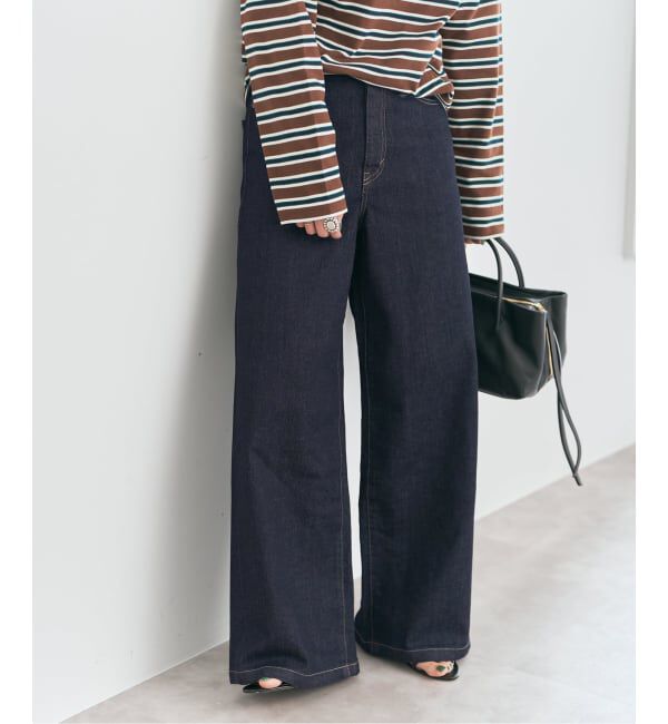 Spick and Span「SOMETHING / サムシング 別注 NEW LISA WIDE*」|デニム|ネイビー
