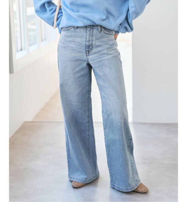 Spick and Span「SOMETHING / サムシング 別注 NEW LISA WIDE*」|デニム|サックスブルー