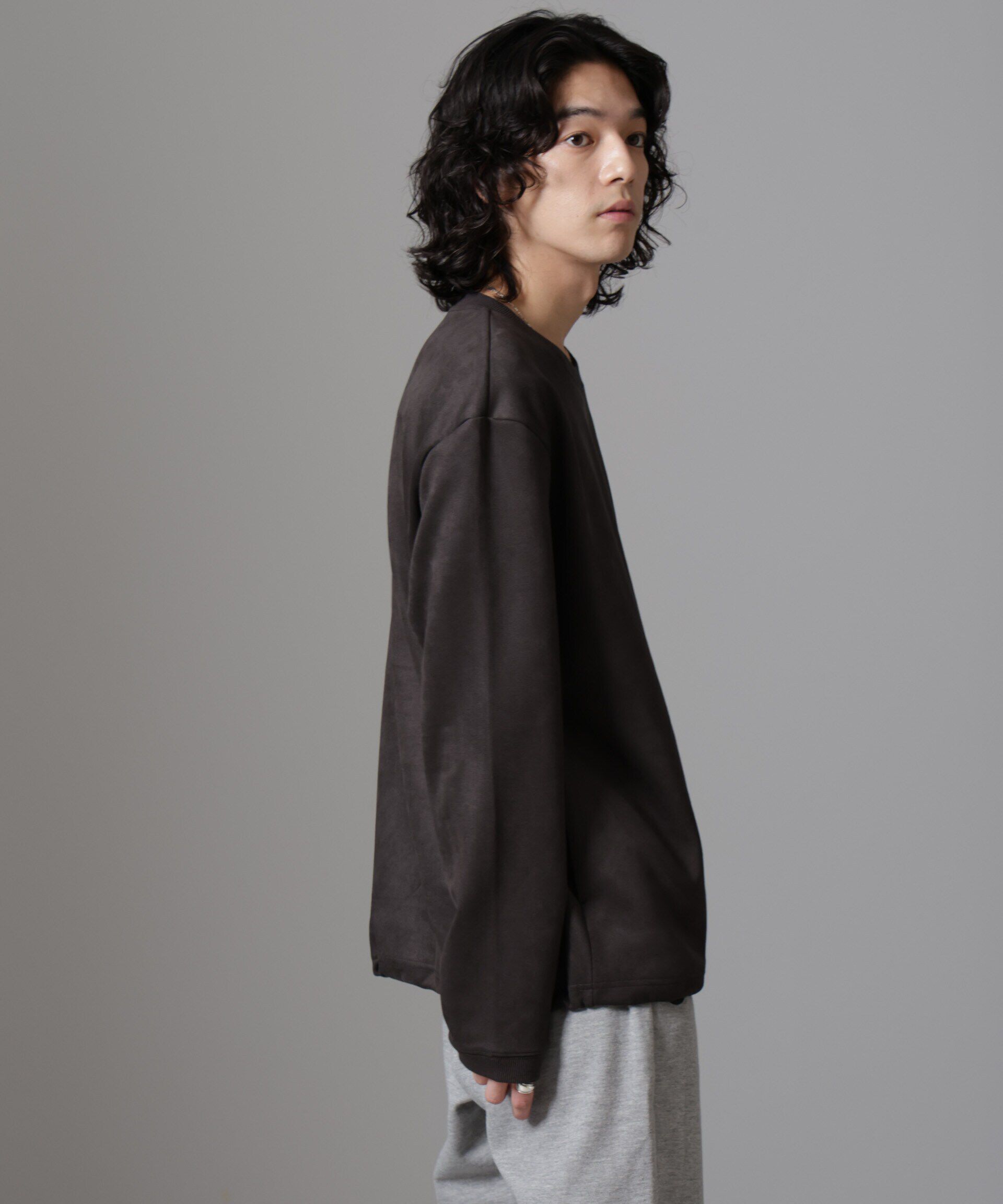 nano･universe「フェイクスエードプルオーバー 長袖」|Tシャツ・カットソー|