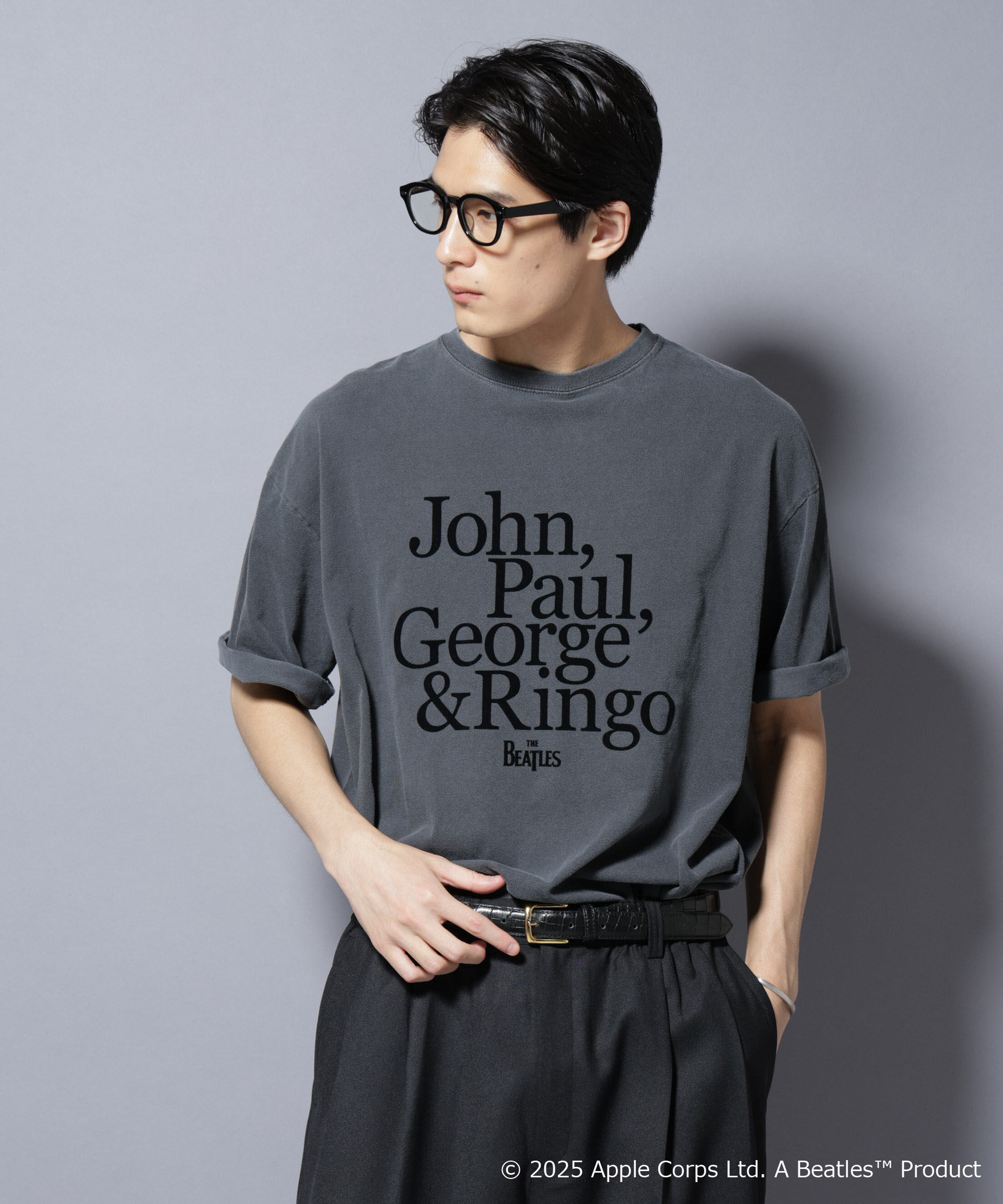 nano･universe「別注GOOD ROCK SPEED BEATLES フロッキープリントTシャツ」|Tシャツ・カットソー|チャコール3