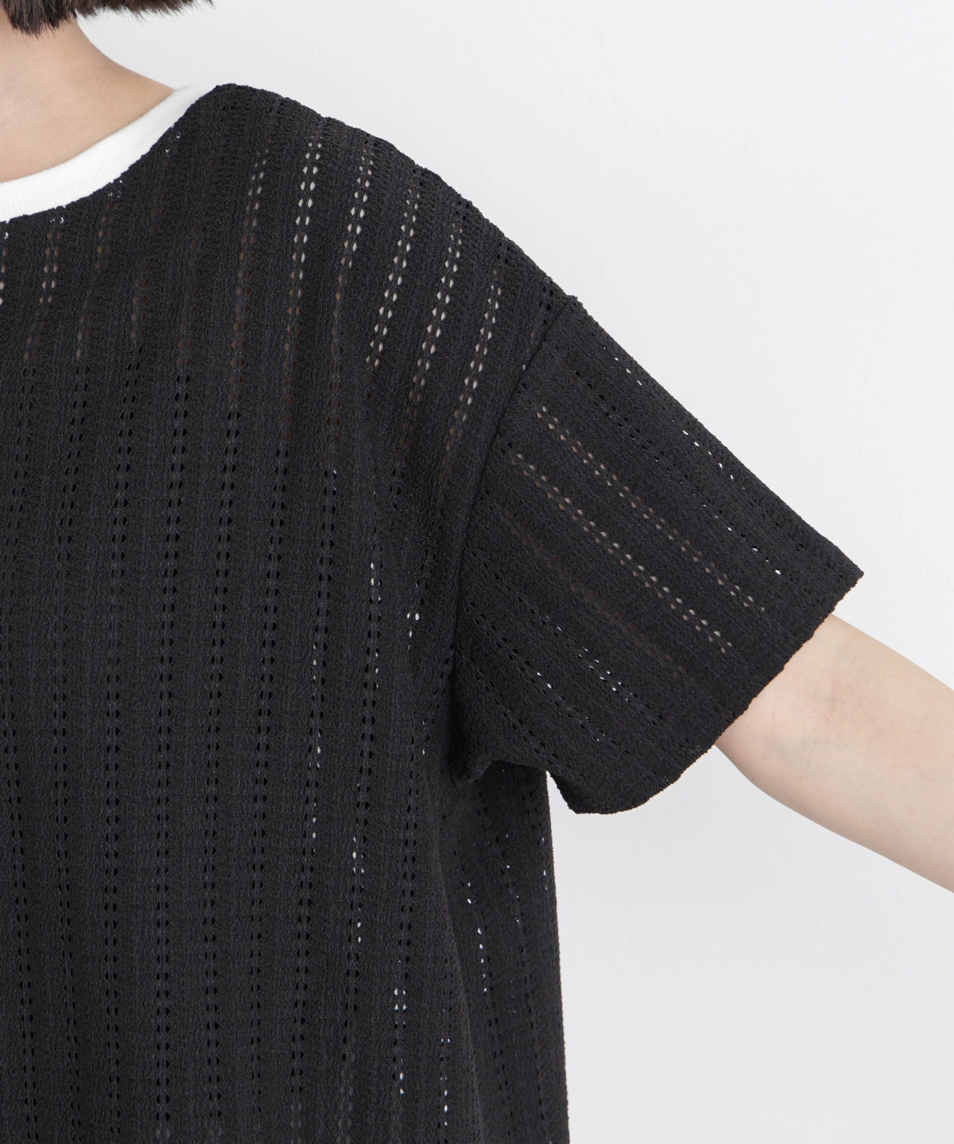 nano･universe「カットジャガードドロストヘムトップス」|Tシャツ・カットソー|