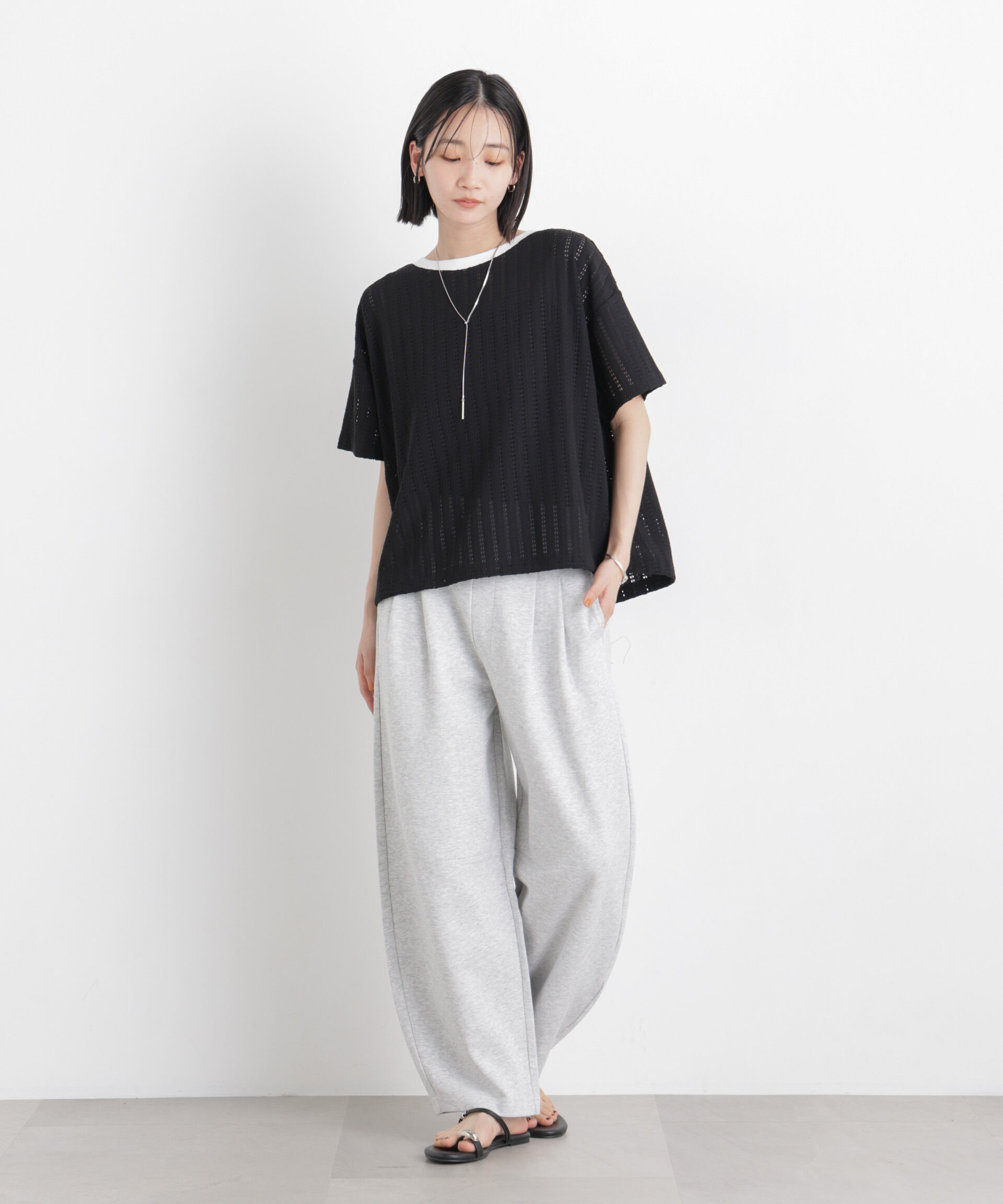 nano･universe「カットジャガードドロストヘムトップス」|Tシャツ・カットソー|