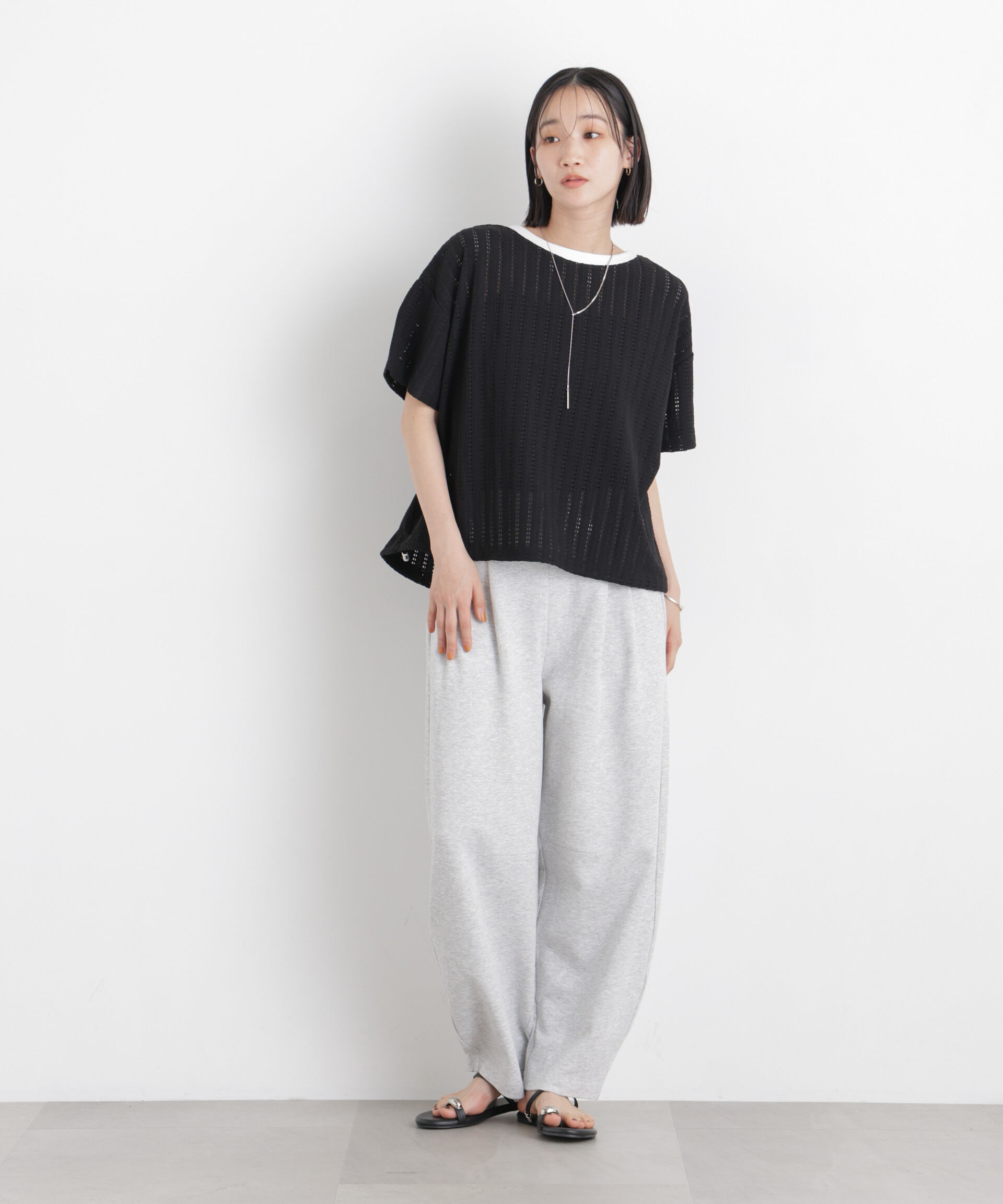 nano･universe「カットジャガードドロストヘムトップス」|Tシャツ・カットソー|