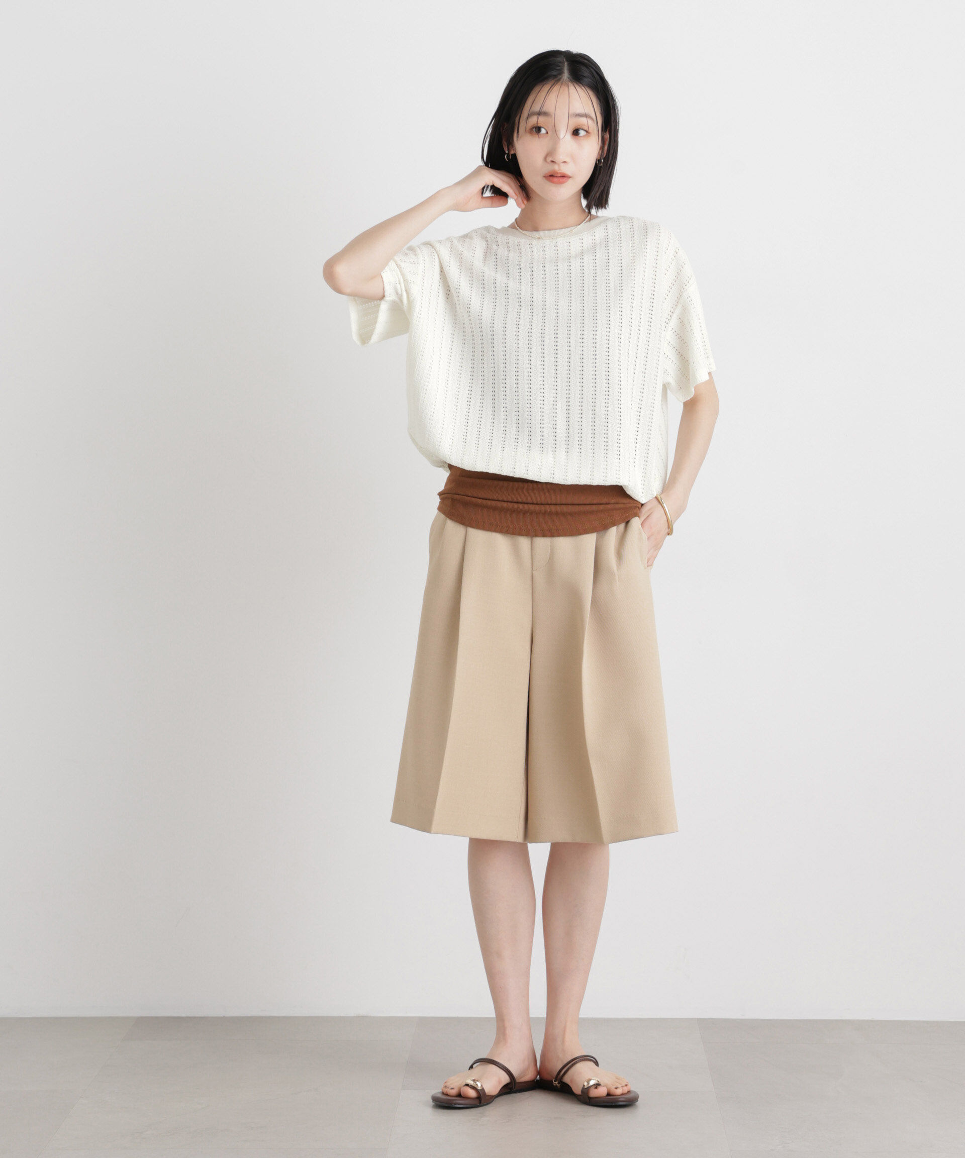 nano･universe「カットジャガードドロストヘムトップス」|Tシャツ・カットソー|