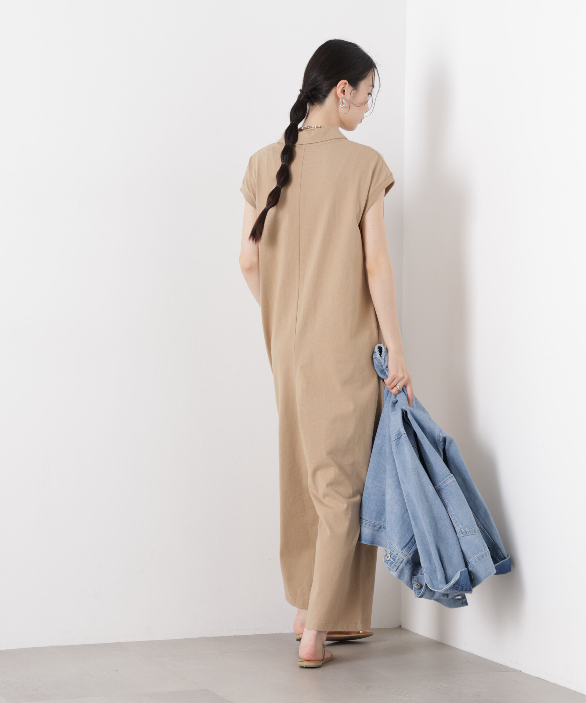 nano･universe「ポロサロペットカットパンツ」|チノ|