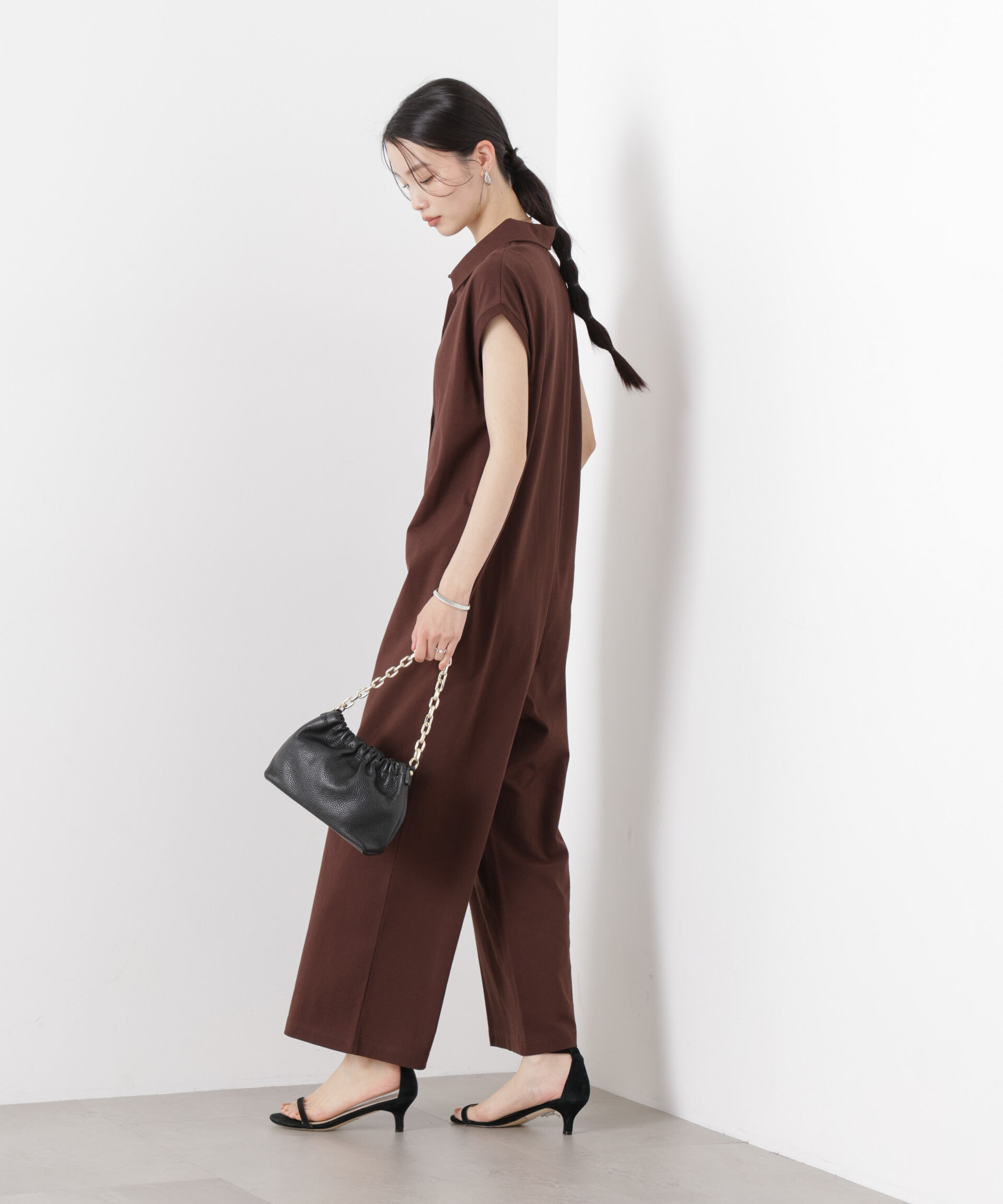 nano･universe「ポロサロペットカットパンツ」|チノ|