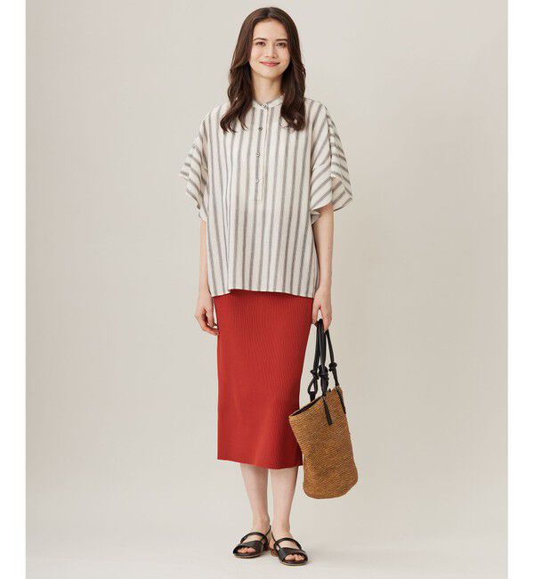 自由区「【洗える】リブストレッチタイト スカート」|スカート|