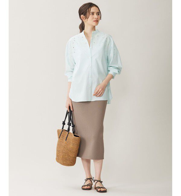 自由区「【洗える】リブストレッチタイト スカート」|スカート|