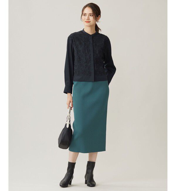 自由区「【洗える】リブストレッチタイト スカート」|スカート|