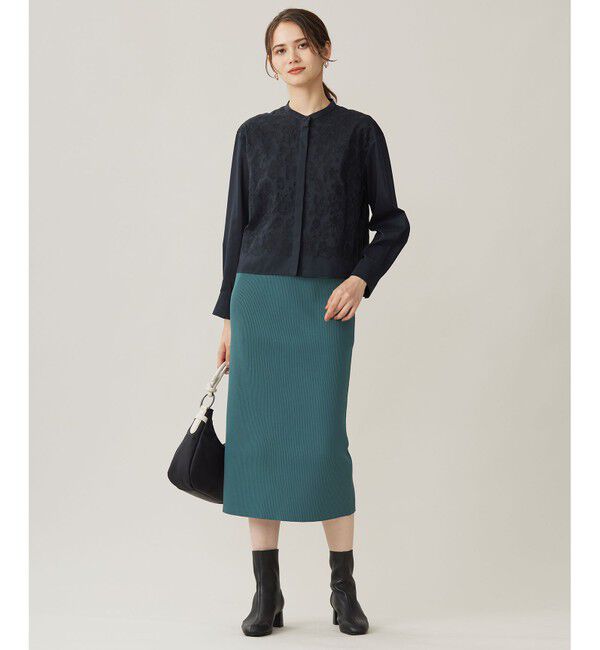 自由区「【洗える】リブストレッチタイト スカート」|スカート|