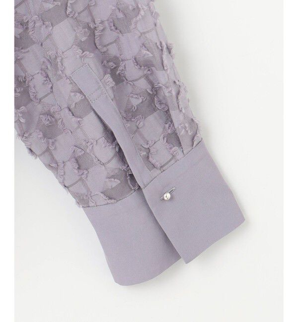 自由区「シアージオメトリックジャカードクロップド丈 ブラウス」|シャツ・ブラウス|