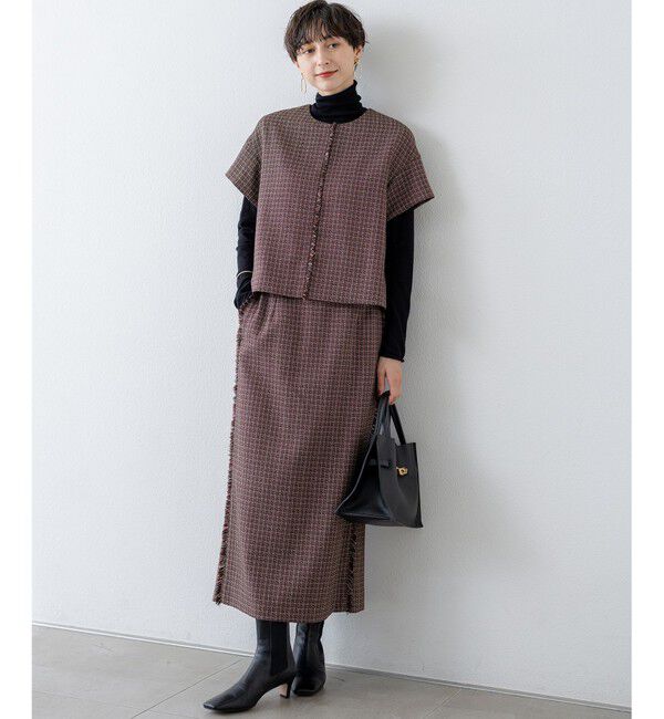 23区「【GLOW10月号掲載/洗える】ツイーディーカラーミックス  Iライン スカート」|スカート|