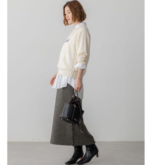 23区「【GLOW10月号掲載/洗える】ツイーディーカラーミックス  Iライン スカート」|スカート|