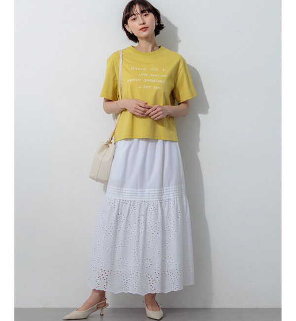 23区「カットワークエンブロイダリー スカート」|スカート|