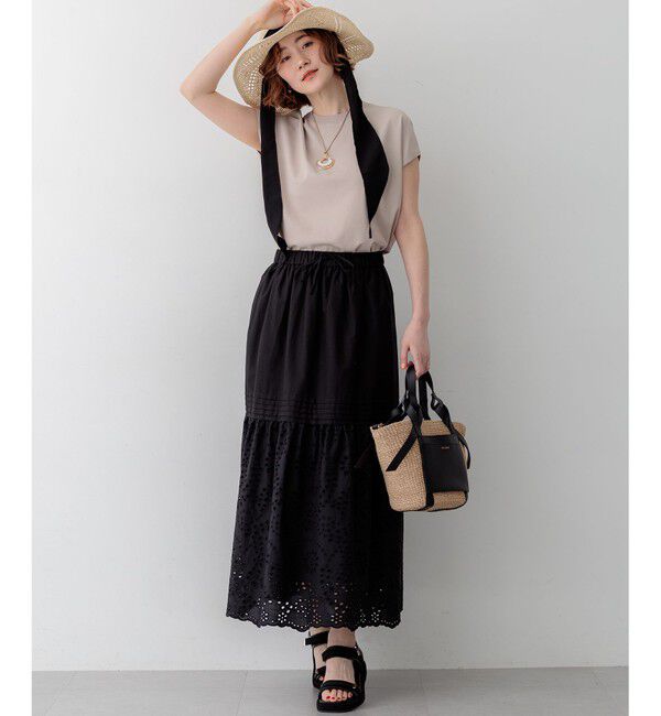 23区「カットワークエンブロイダリー スカート」|スカート|