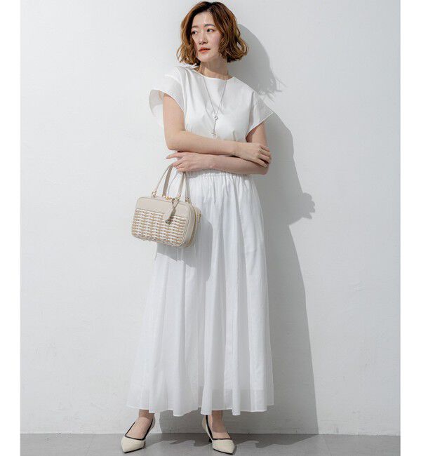 23区「スムースデザイン タフタスリーブ カットソー」|Tシャツ・カットソー|