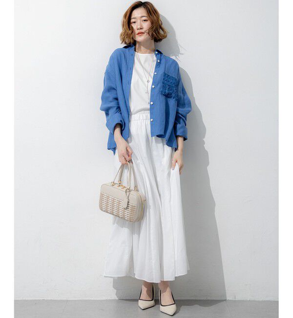 23区「スムースデザイン タフタスリーブ カットソー」|Tシャツ・カットソー|