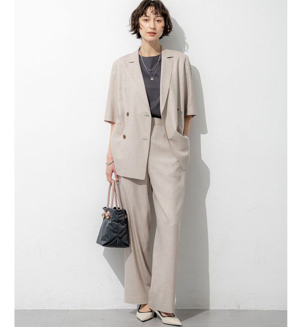 23区「スムースデザイン タフタスリーブ カットソー」|Tシャツ・カットソー|