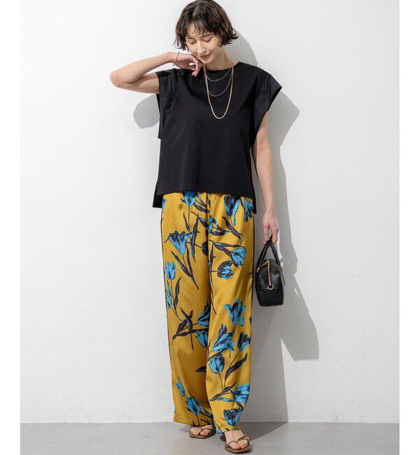 23区「スムースデザイン タフタスリーブ カットソー」|Tシャツ・カットソー|