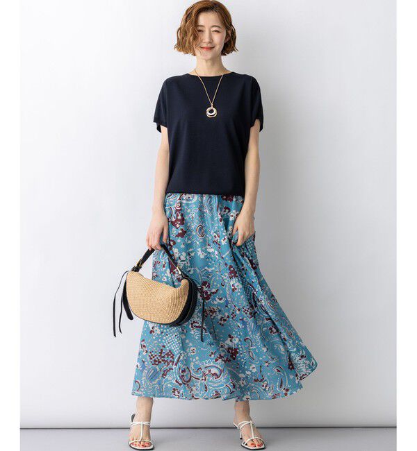 23区「Ericaランダムペイズリープリント フレアスカート」|スカート|