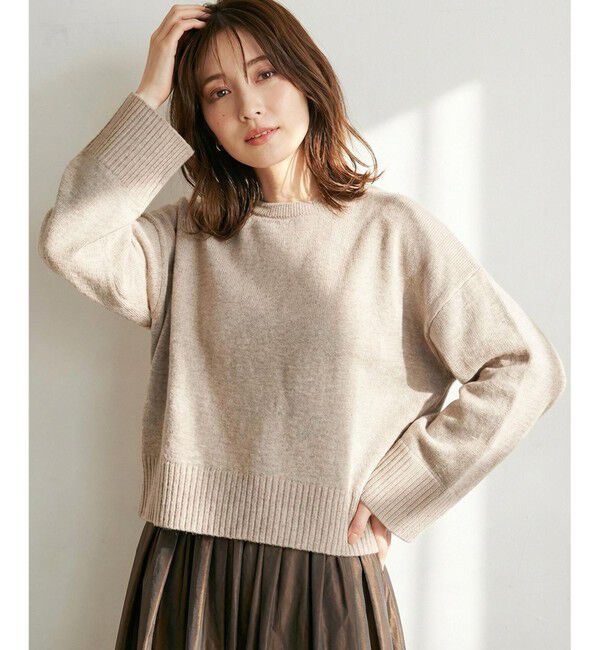 ANY SIS「リブポイント ニット」|ニット・セーター|ベージュ