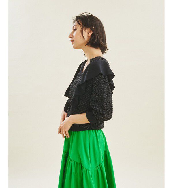 GRACE CONTINENTAL「ラメフリルニットトップ」|ニット・セーター|