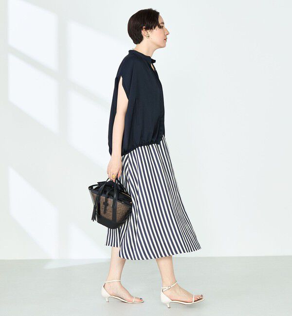 NOLLEY'S「ハンマーサテンケープブラウス」|シャツ・ブラウス|