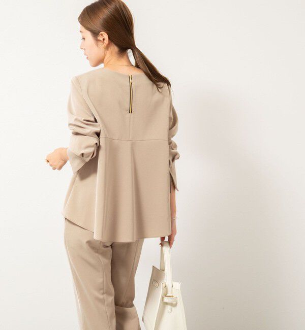 NOLLEY'S「《セットアップ対応》ウォッシャブルストレッチギャババックフレアブラウス」|シャツ・ブラウス|