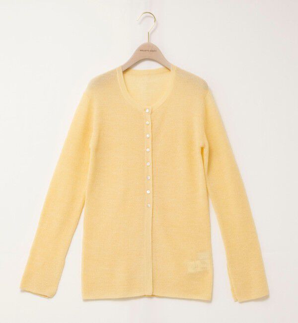 NOLLEY'S sophi「《手洗い可能》モヘヤ混片畦ミディ丈Cネックカーディガン」|カーディガン|