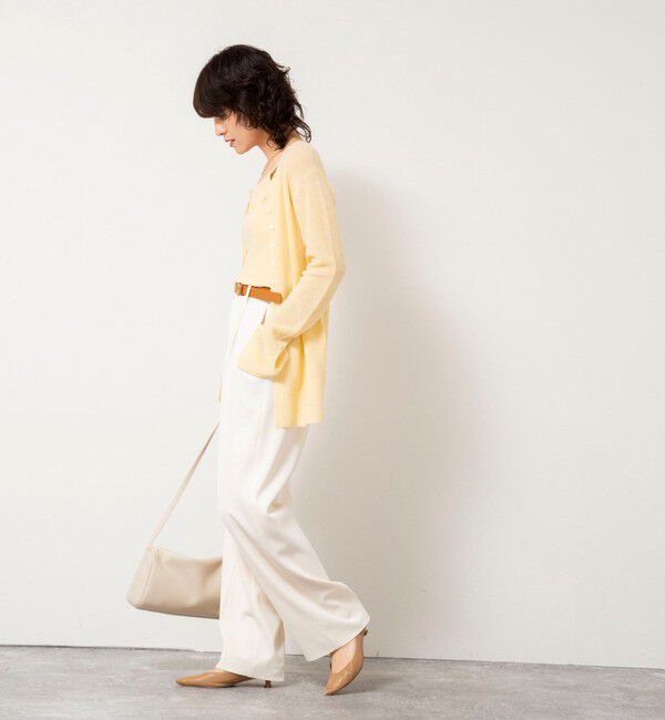 NOLLEY'S sophi「《手洗い可能》モヘヤ混片畦ミディ丈Cネックカーディガン」|カーディガン|