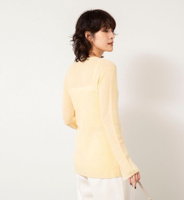 NOLLEY'S sophi「《手洗い可能》モヘヤ混片畦ミディ丈Cネックカーディガン」|カーディガン|