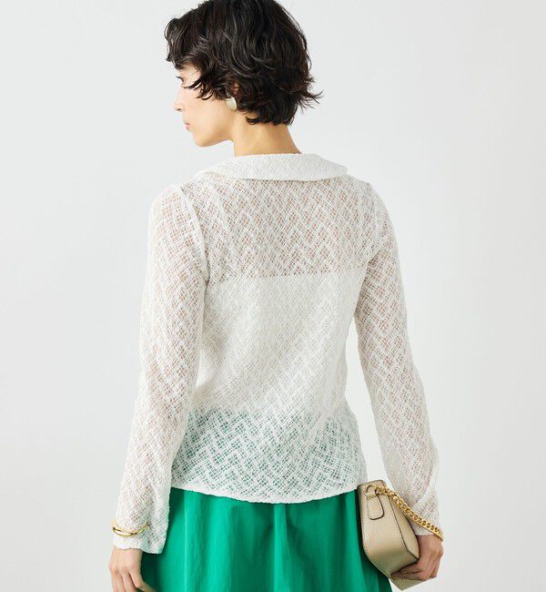 NOLLEY'S「ウォッシャブル襟付きレースカーディガン」|カーディガン|