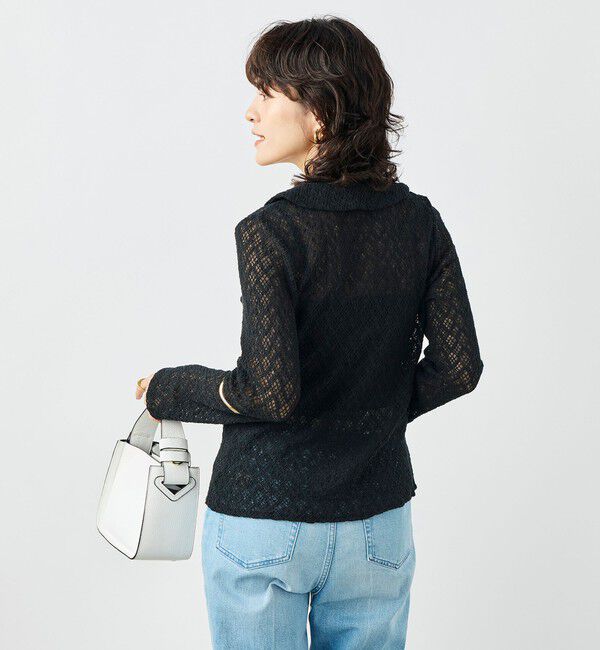 NOLLEY'S「ウォッシャブル襟付きレースカーディガン」|カーディガン|