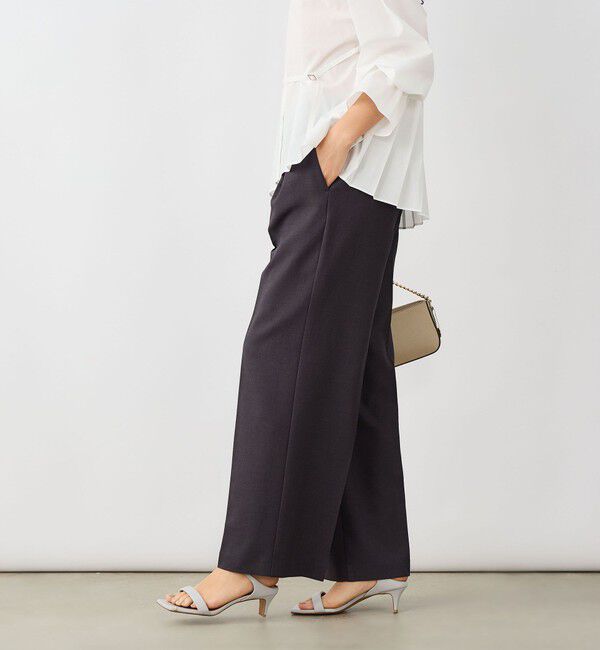 NOLLEY'S sophi「《セットアップ対応》ウォッシャブルドライシャークタックワイドパンツ」|その他|