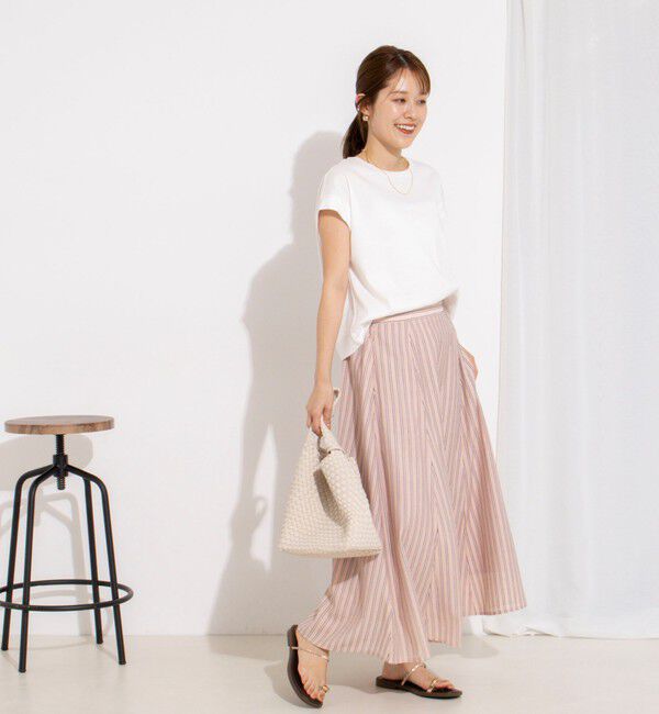 NOLLEY'S「《セットアップ対応》ウォッシャブルストライプフレアスカート」|フレア|