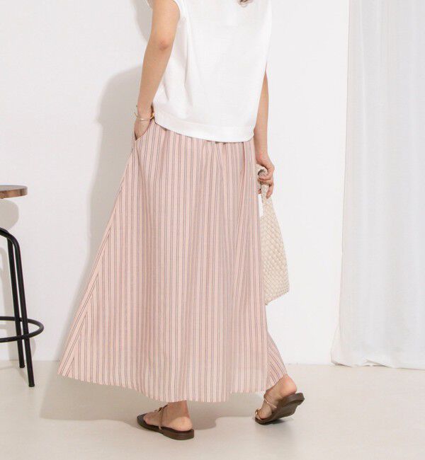 NOLLEY'S「《セットアップ対応》ウォッシャブルストライプフレアスカート」|フレア|