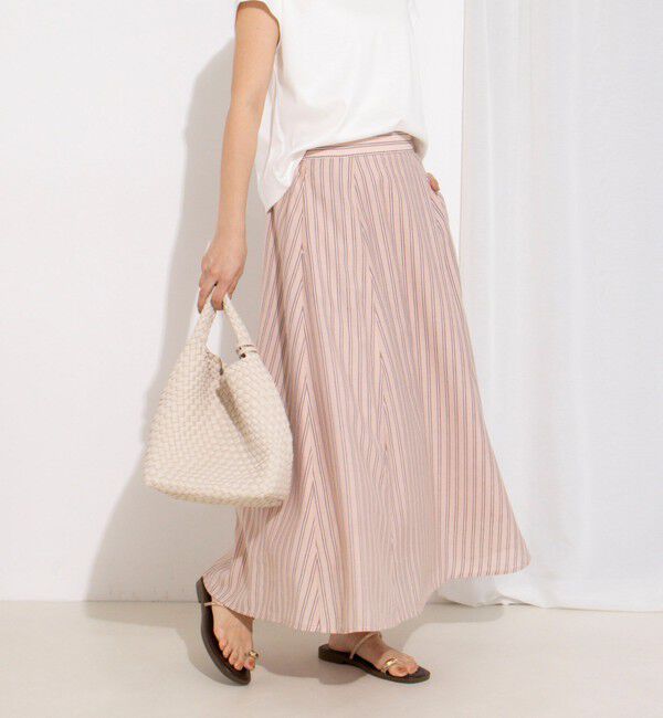 NOLLEY'S「《セットアップ対応》ウォッシャブルストライプフレアスカート」|フレア|