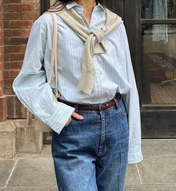 fredy emue「FR刺繍オックスコンパクトシャツ」|シャツ・ブラウス|グリーン系その他