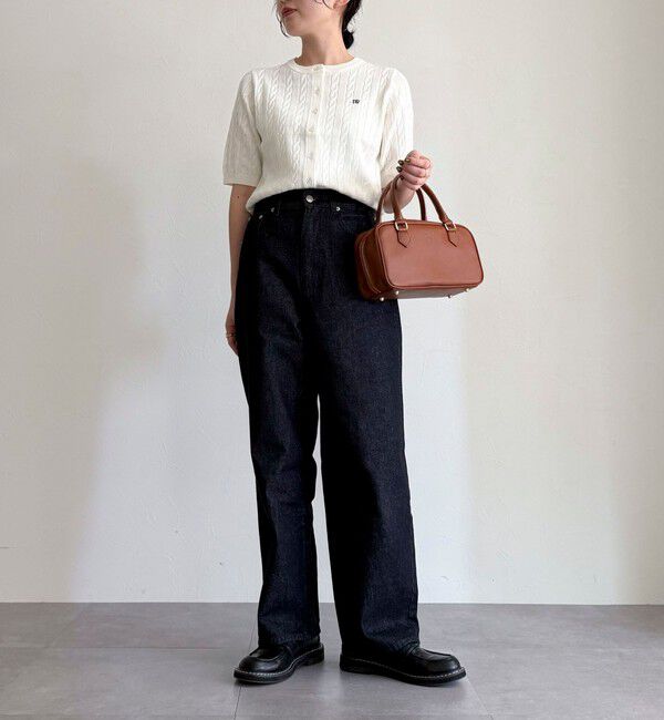 fredy emue「FR刺繍ケーブル柄半袖カーディガン」|カーディガン|