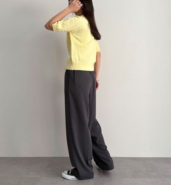 fredy emue「FR刺繍ケーブル柄半袖カーディガン」|カーディガン|