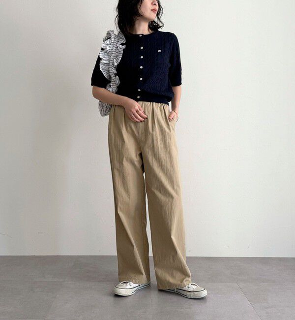 fredy emue「FR刺繍ケーブル柄半袖カーディガン」|カーディガン|