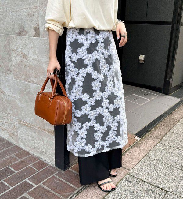 fredy emue「フラワーモチーフレイヤードスカート」|スカート|