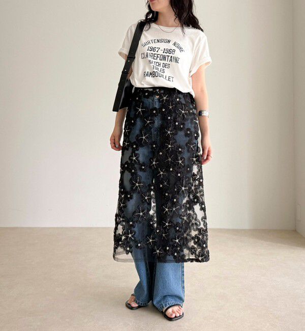 fredy emue「フラワーモチーフレイヤードスカート」|スカート|