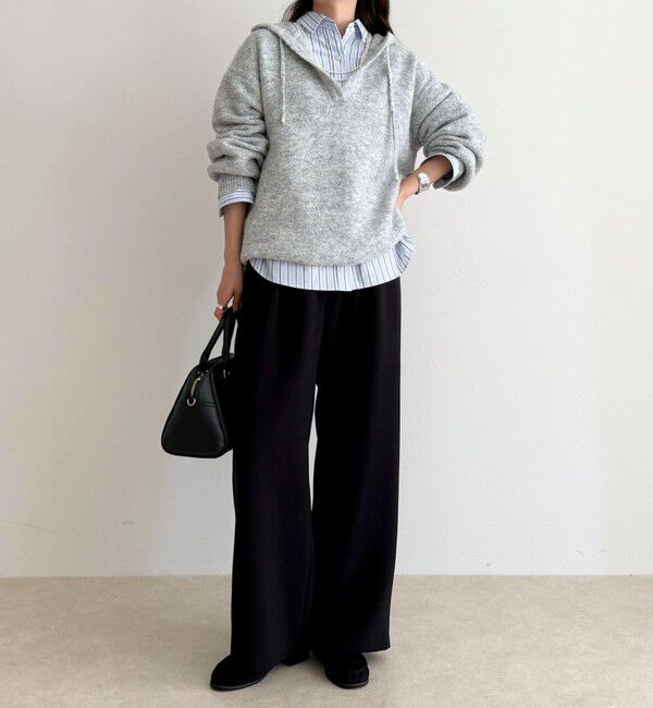 fredy emue「フード付きニットプルオーバー」|ニット・セーター|