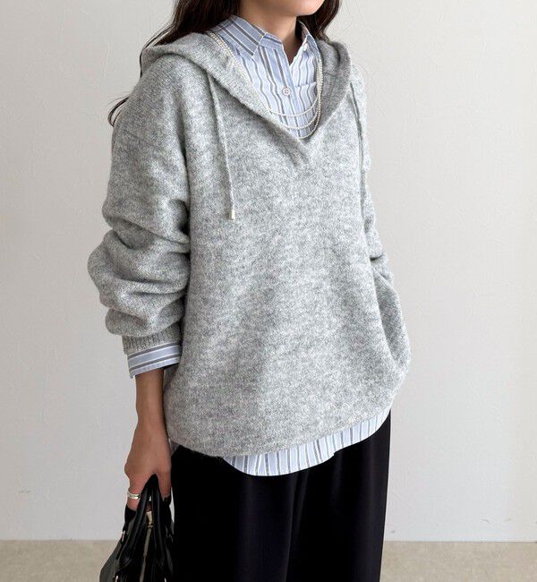 fredy emue「フード付きニットプルオーバー」|ニット・セーター|