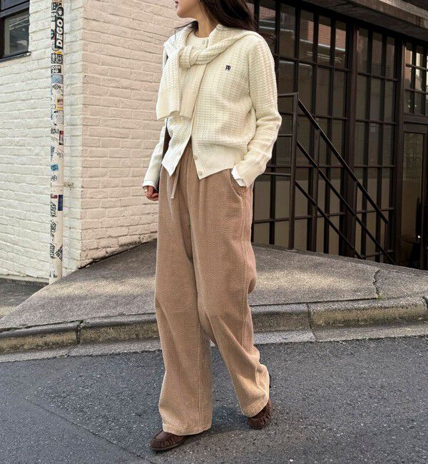 fredy emue「FR刺繍ケーブル柄ニットカーディガン」|ニット・セーター|