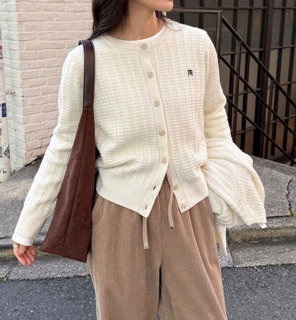 fredy emue「FR刺繍ケーブル柄ニットカーディガン」|ニット・セーター|