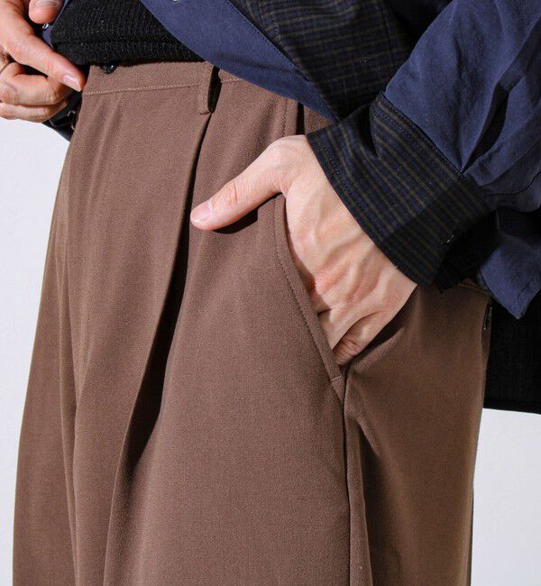 GLOSTER「【セットアップ対応】ウールライクワイドパンツ」|チノ|