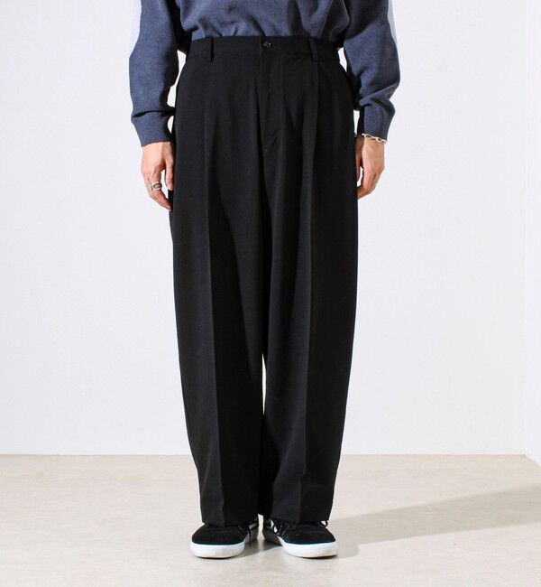 GLOSTER「【セットアップ対応】ウールライクワイドパンツ」|チノ|