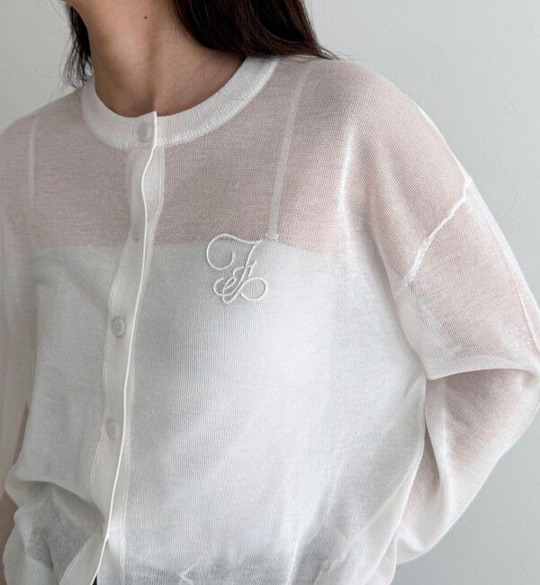 fredy emue「刺繍入りシアーニットカーディガン」|カーディガン|